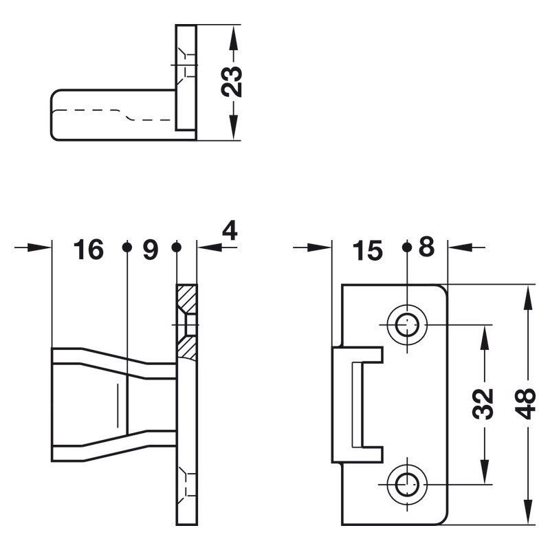 Fixateur de panneau Keku à insérer
