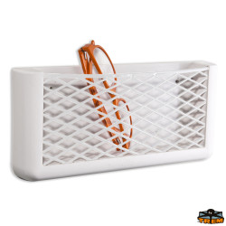 Storage pocket 270x115x32 mm white with rubber net 2