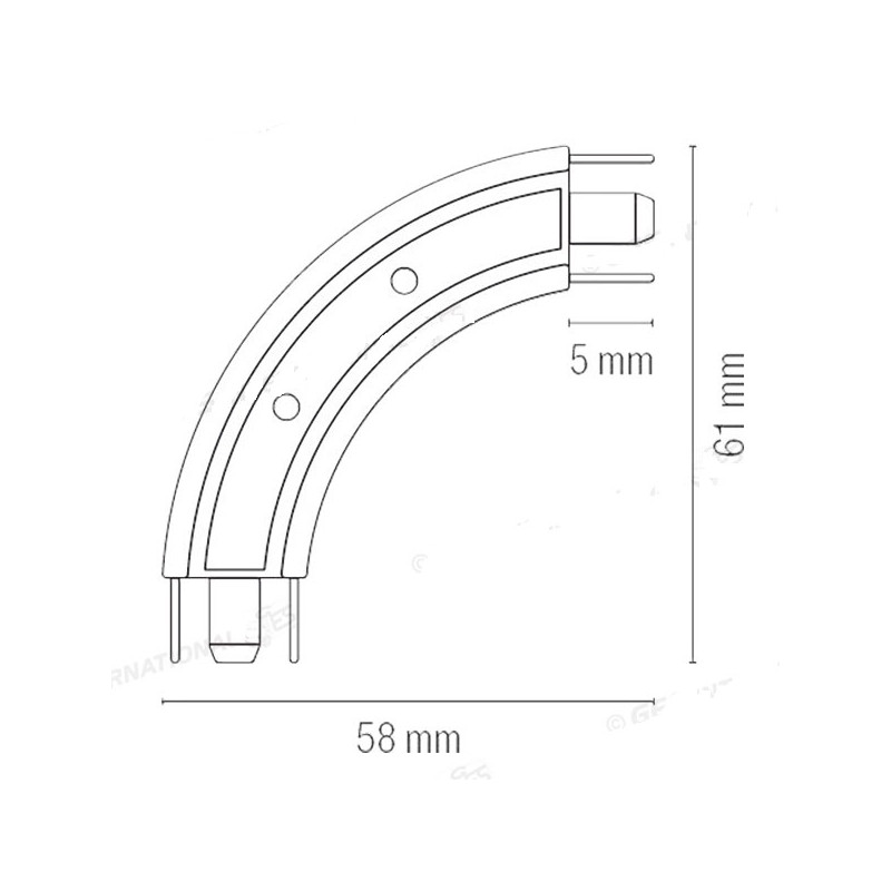 Guide incurvé à 90° pour volets roulants mobiles