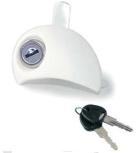 Cerradura FLAP-LOCK MOON FAP DX blanca con cilindro y...