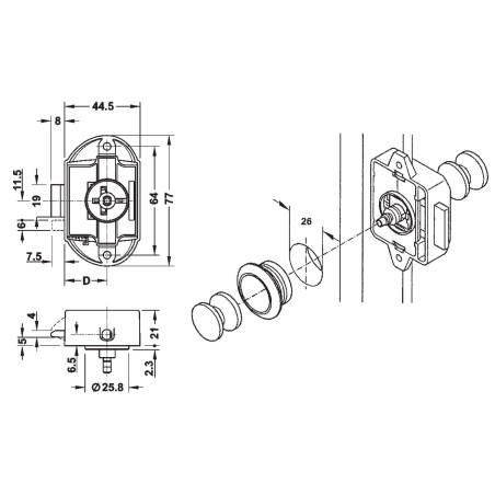 Weiße einseitige Push-Lock-Türen