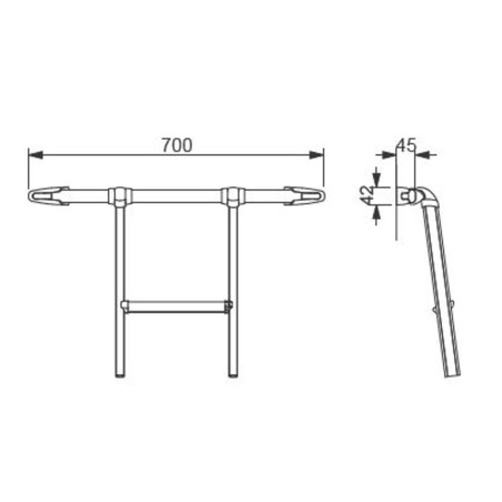LIPPERT aluminum handle with safety hook for ladders