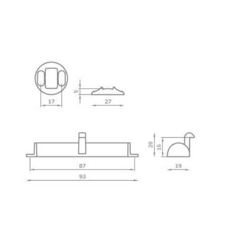 BALDACCI - V510 Kit de poignée de meuble en chrome poli