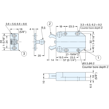 Push closure for doors without handle