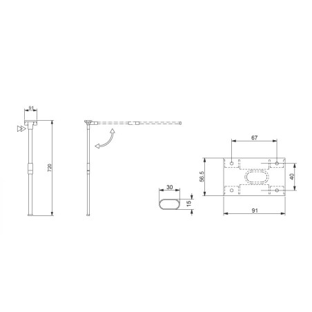 COMET 3 - LIPPERT H720 separable folding oval LEG