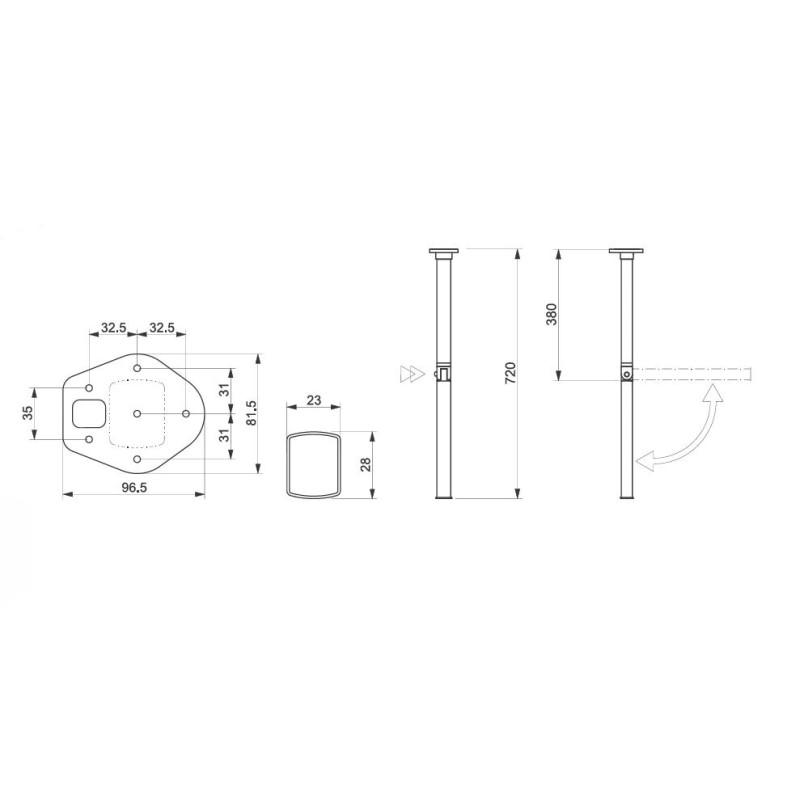 ASTRO 1 - LIPPERT Klappbein H720