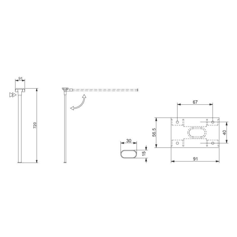 COMET 4 - LIPPERT folding oval LEG H720