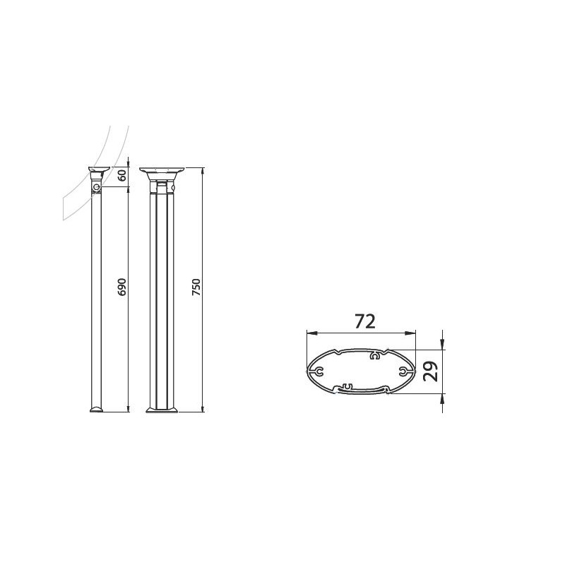 MOON 1 - LIPPERT folding LEG H750