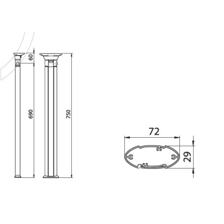 MOON 1 - LIPPERT folding LEG H750