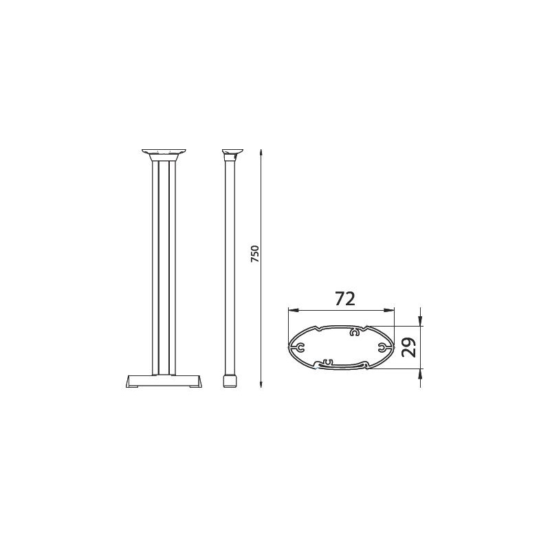 MOON 2 - LEG with T-foot LIPPERT H750