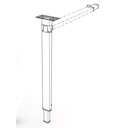 STAR 5 - PIED repliable + télescopique LIPPERT 60x32 mm H650/750