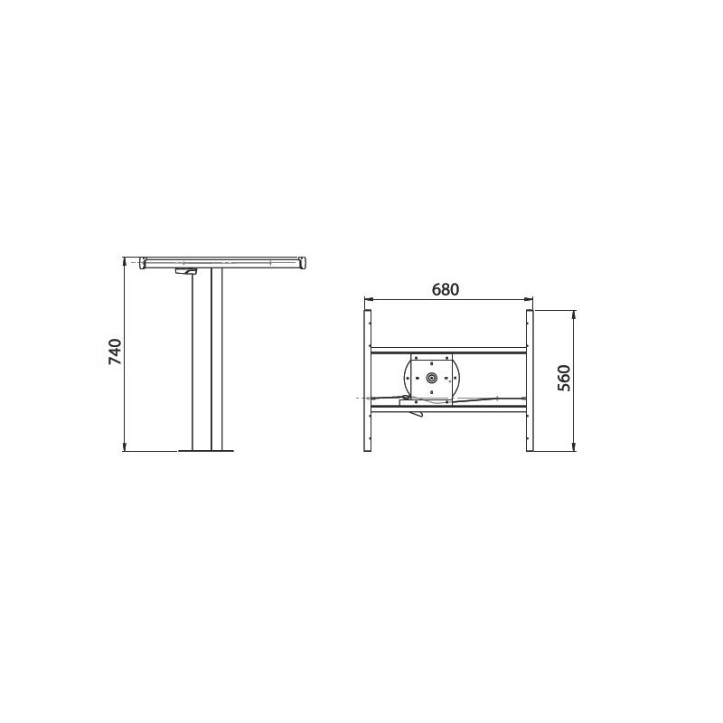 TABLE SUPPORT 2 DIRECTION PLANET LIPPERT H740 mm