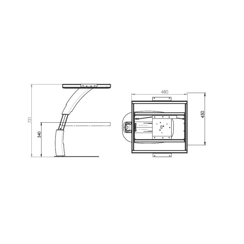 ROBOCOSMO LIPPERT TELESKOP-TISCHHALTERUNG H721 mm