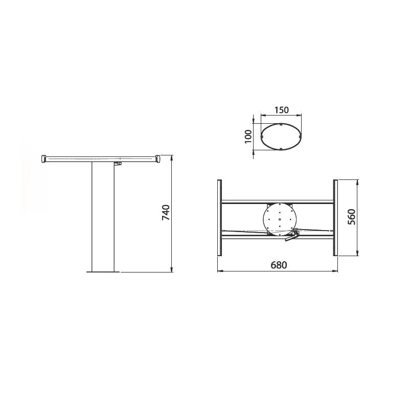 UNIVERSELLE TISCHSTÜTZE LIPPERT H740 mm