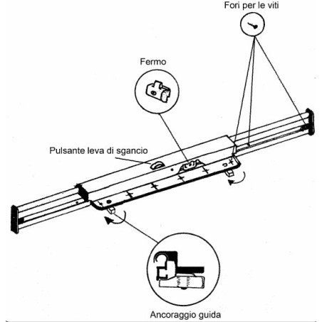 Guida tavolo alluminio con supporto letto