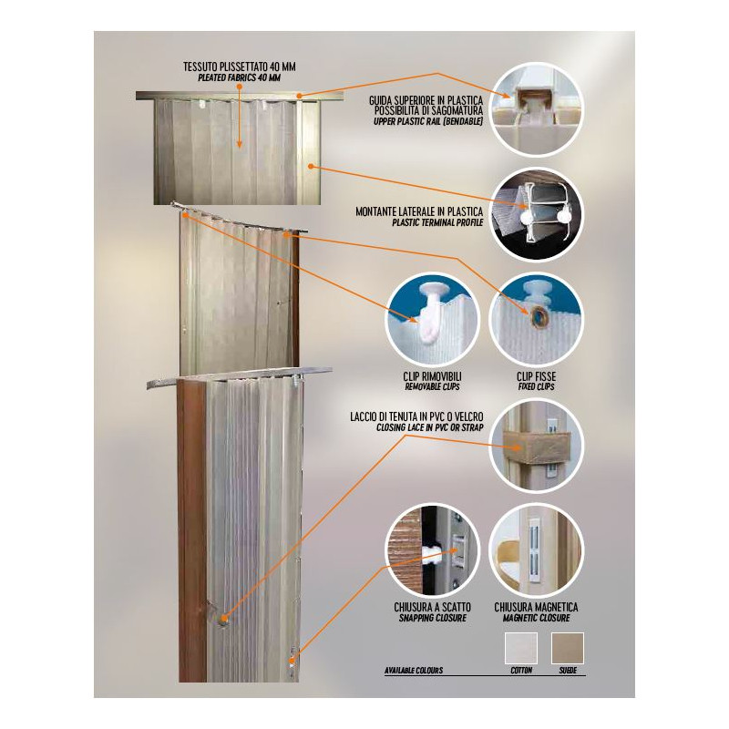 Separador de telas 1,9x1,2 m color crema