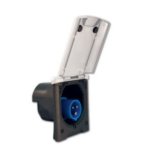 Weißer 220 Volt - UV-fester CEE-Stecker