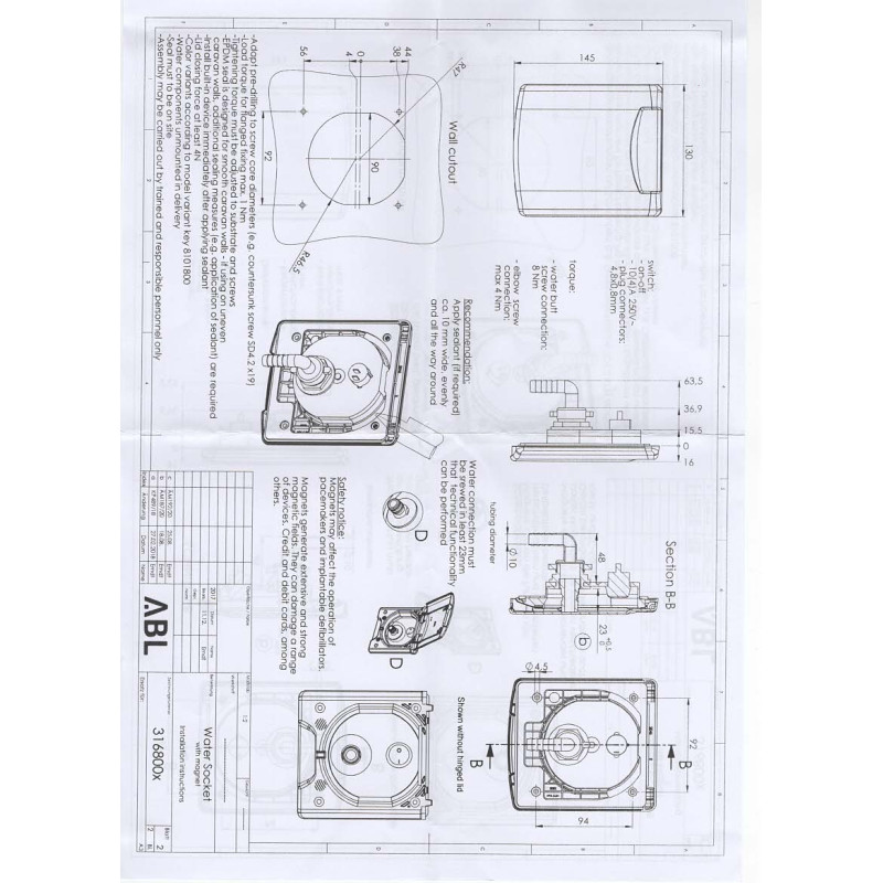 EXTERNE WEIßWASSERZUFUHR C / INTERR SCHNELLER...