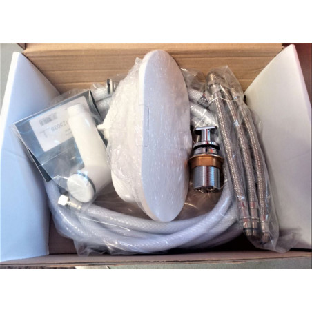 Duschbox komplett mit Mischbatterie und Handbrause, 4 m PVC-Schlauch