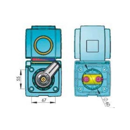 External water connection with hot/cold water mixer and shower head - quick couplings - 1.5 m hose