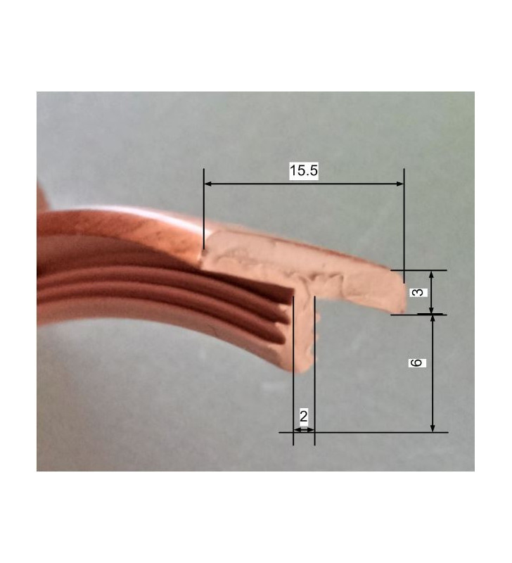 5 metros CANTO PERLA 15x3 mm BS800SR