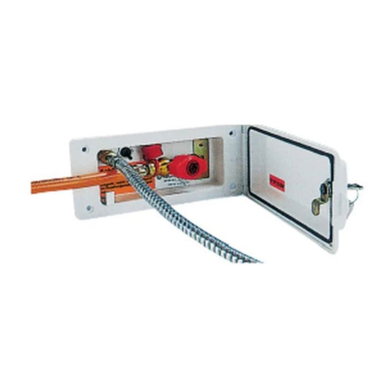 External water / gas socket, white safe connection