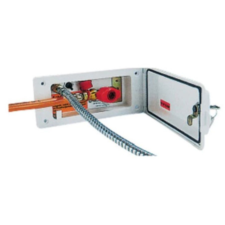 Prise externe eau / gaz, connexion sécurisée blanche