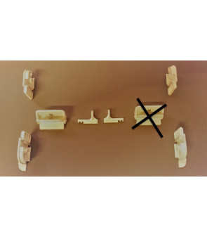 Kit de remplacement GM type avec 1 poignée 2+2+2+1 gris et ivoire