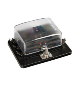 Caja de fusibles, 1 entrada - 6 salidas, 12-24V - 5-30A