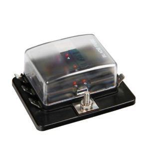 Caja de fusibles, 1 entrada - 6 salidas, 12-24V - 5-30A