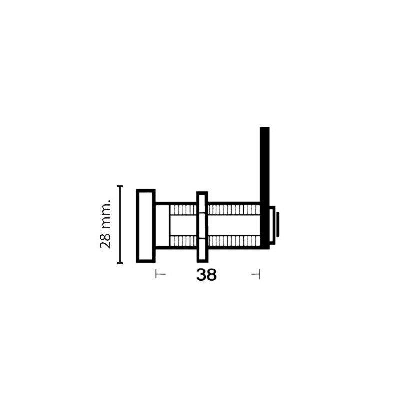 WHITE metal door lock 38 mm FAP complete