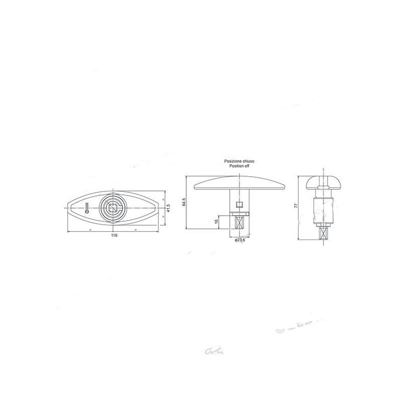 ZADI 1052 Black Push lock for doors 110x41 mm...