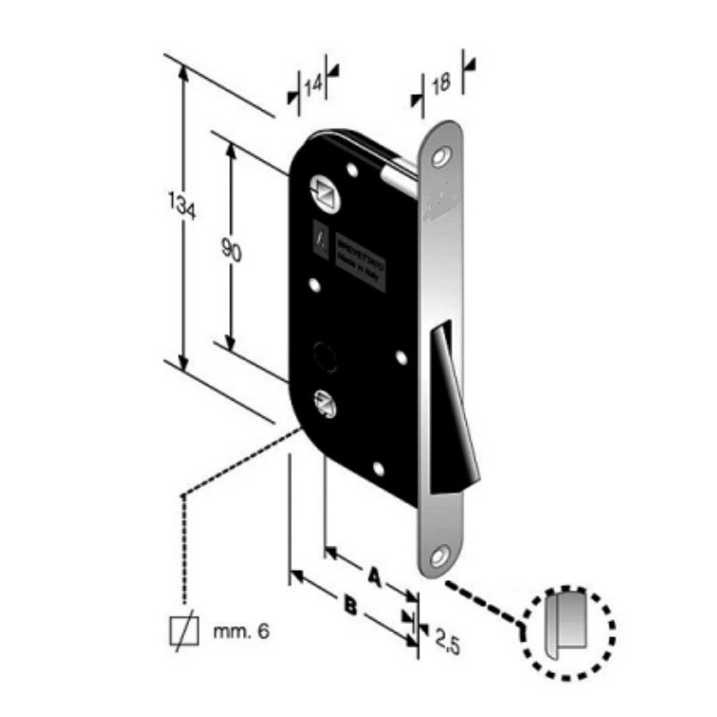 Serratura magnetica per toilette TRIGANO