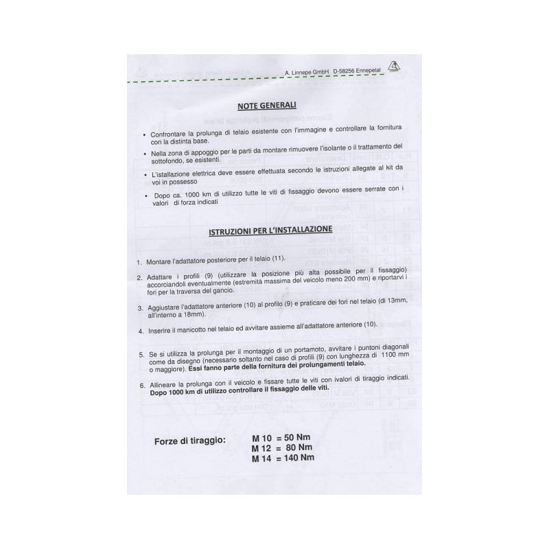 Prolunghe Telaio FORD TRANSIT 3 FORI RUOTA SINGOLA