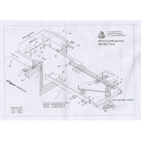 Prolunghe Telaio FORD TRANSIT 3 FORI RUOTA SINGOLA