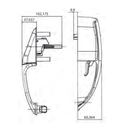 Cerradura BASIC M1 ZADI negra izquierda completa con rotor y llaves