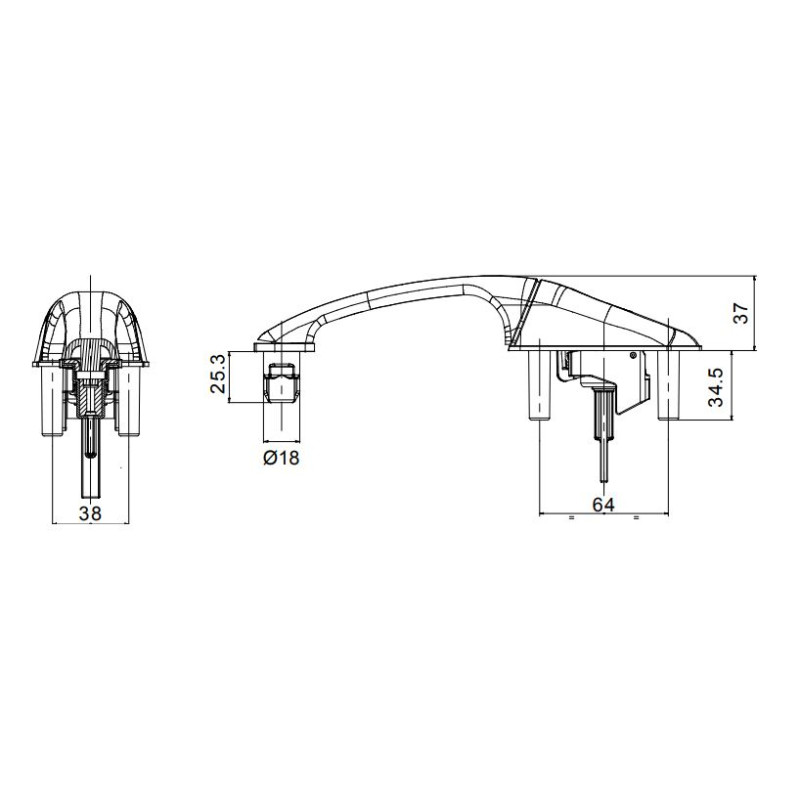Manilla cerradura ZADI G18A124 Basic M1...