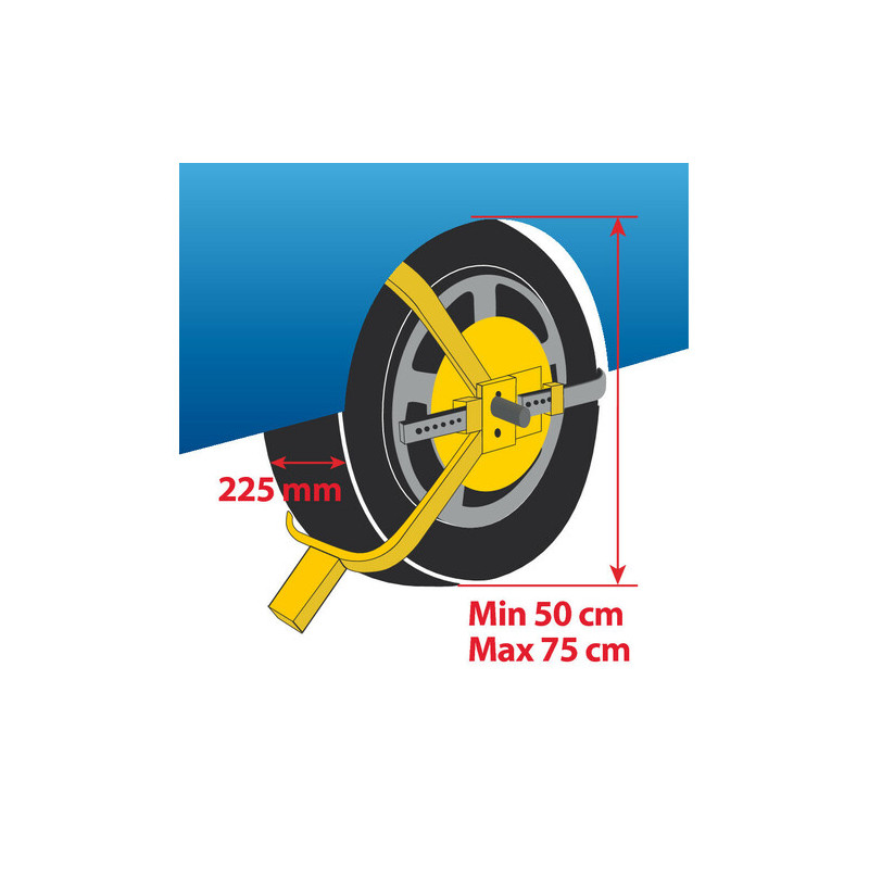 GANASCIA BLOCCARUOTA CLAMP RUOTE MAX 18"