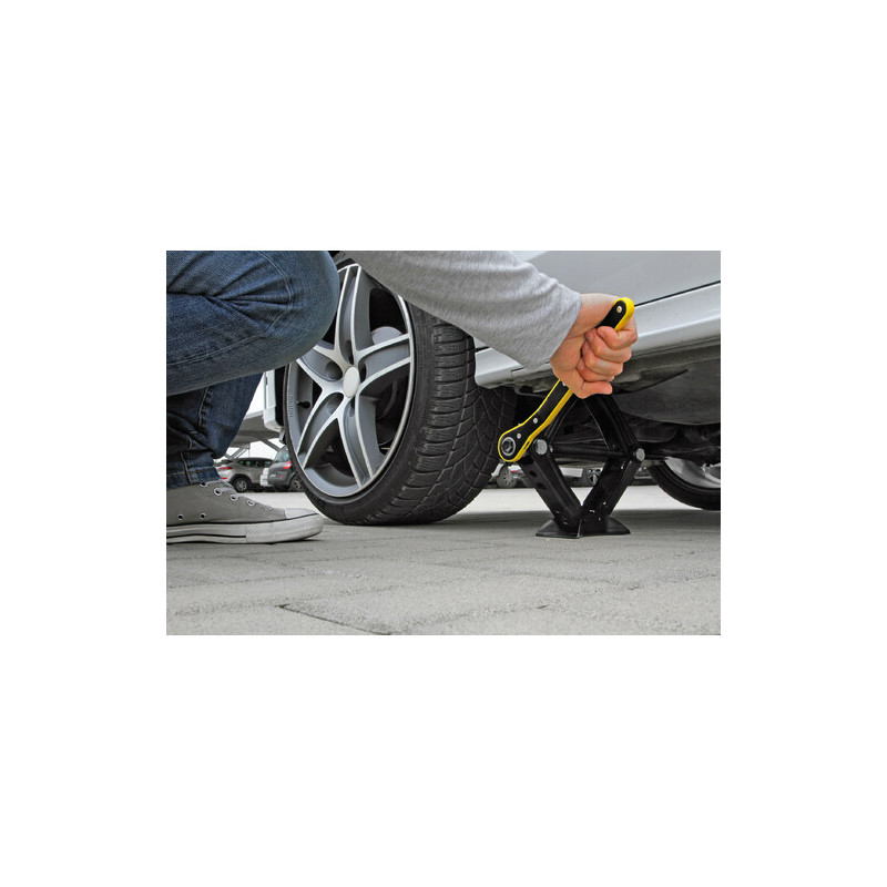 Pantograph jack with 1000 kg ratchet