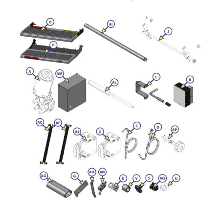 Gruppo sostituzione leve gradino 10574-00 prima della matricola 158044