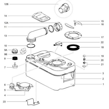Thetford valve for C2 / C3 / C4 / C200 cassette - 2372274