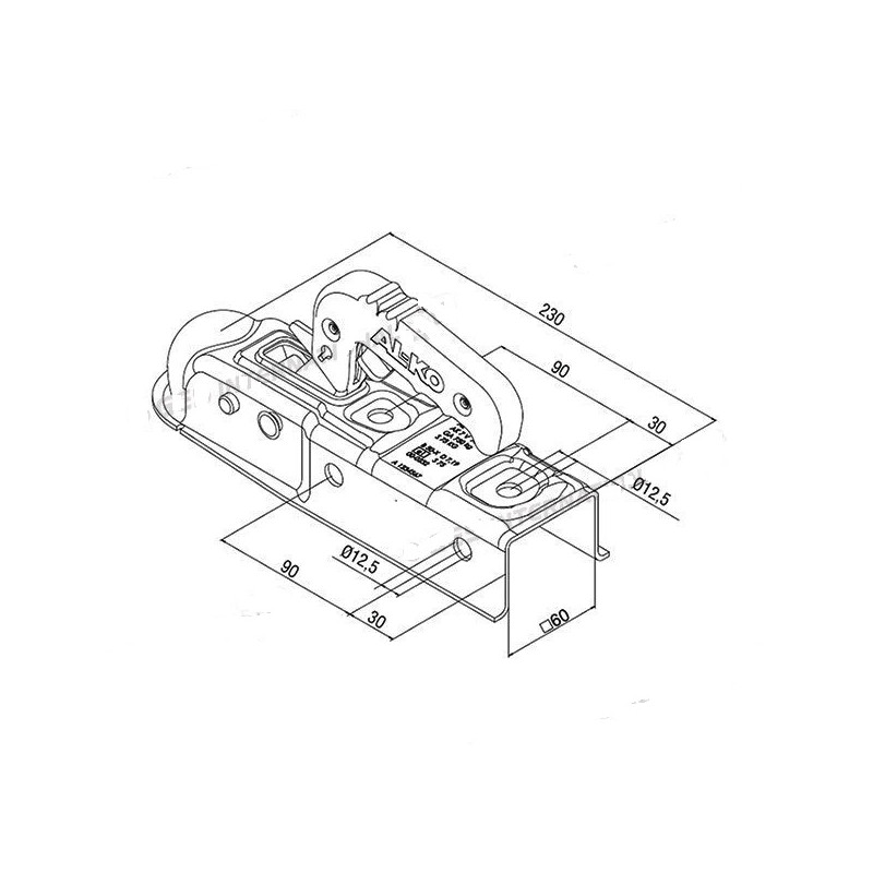Al-Ko AK7 joint 60 mm square connection without...