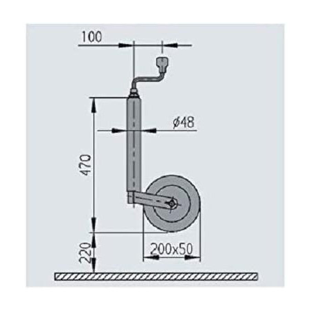 Jockey Wheel Servo Full 150 KG Rod Ø 48 Mm