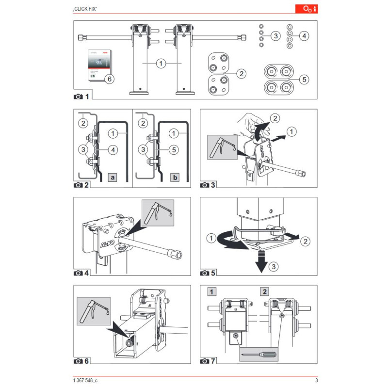 Pies de apoyo AL-KO ClickFix, manivela manual