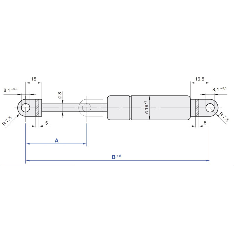 Coppia di molle a gas per letto 443-180-350N