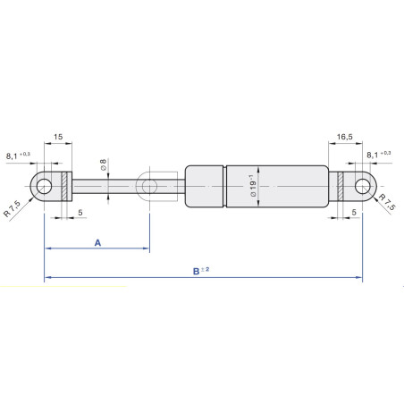 Coppia di molle a gas per letto 443-180-350N