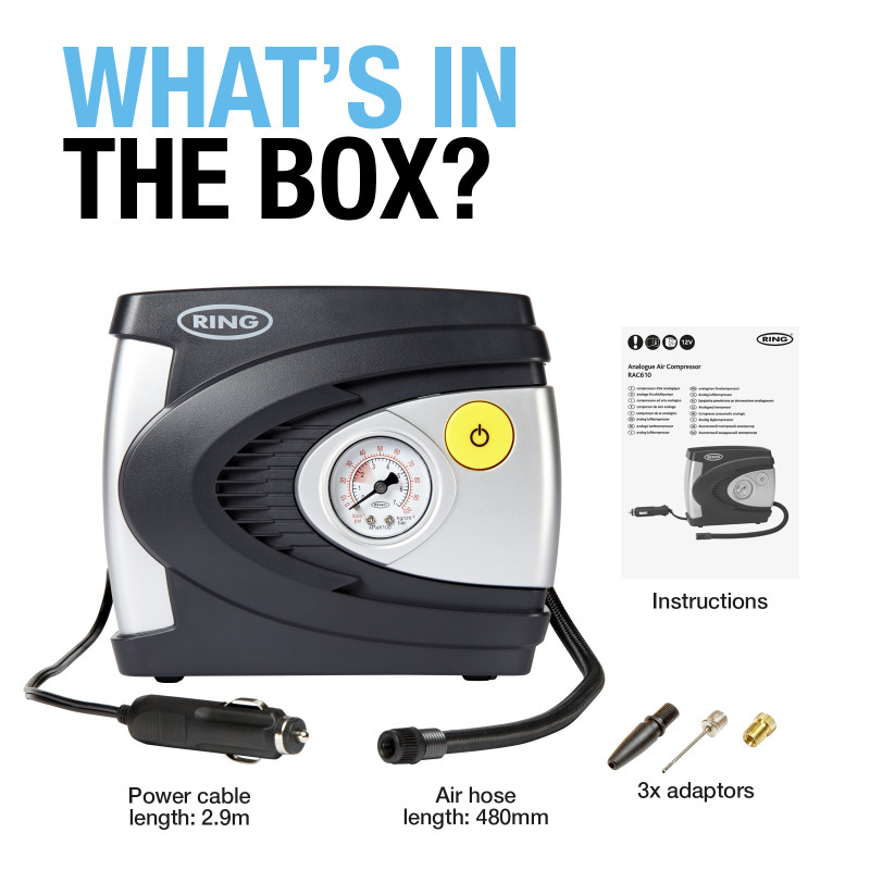 12V RING Analoger Luftkompressor