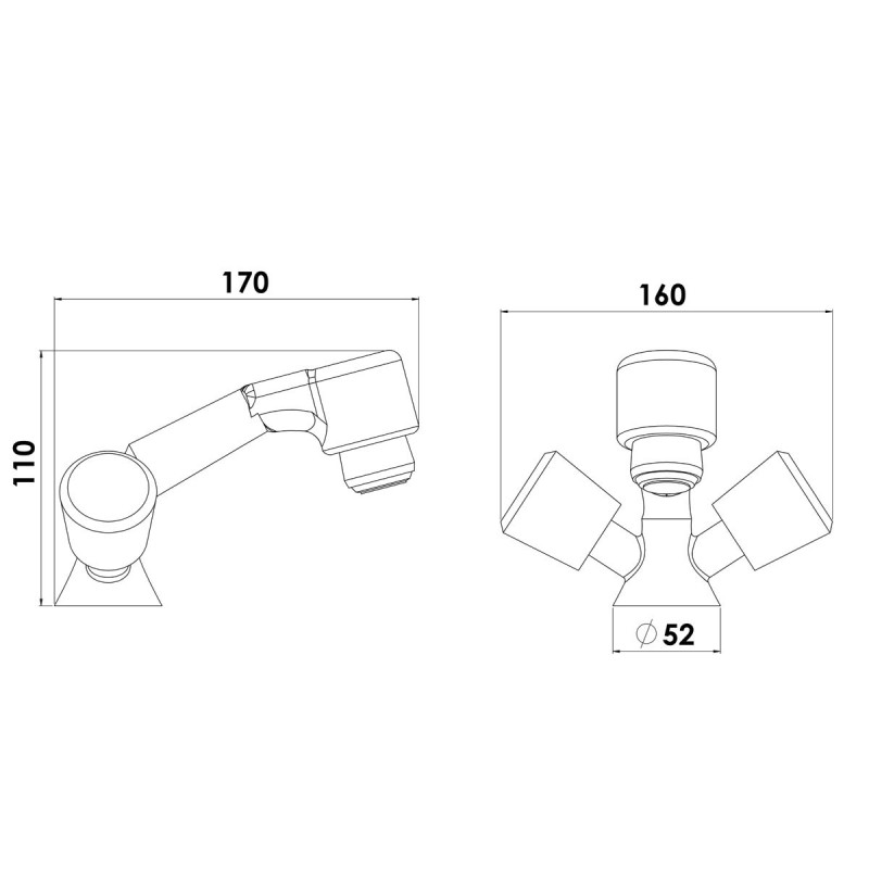Miscelatore con doccetta a levetta estraibile e...