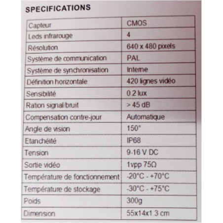 Kit support de plaque d'immatriculation avec caméra de recul et moniteur 7"