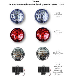 Kit B diámetro 95 mm recambio de 6 pilotos traseros LED...
